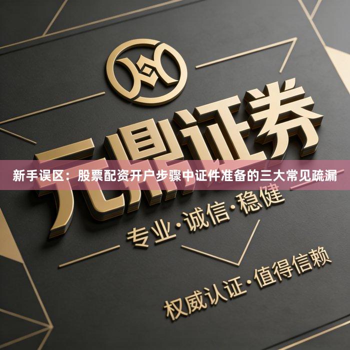 新手误区：股票配资开户步骤中证件准备的三大常见疏漏