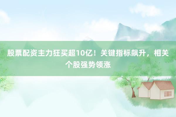 股票配资主力狂买超10亿！关键指标飙升，相关个股强势领涨
