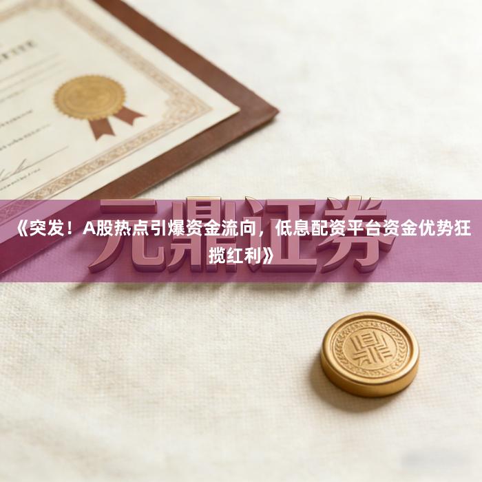 《突发！A股热点引爆资金流向，低息配资平台资金优势狂揽红利》