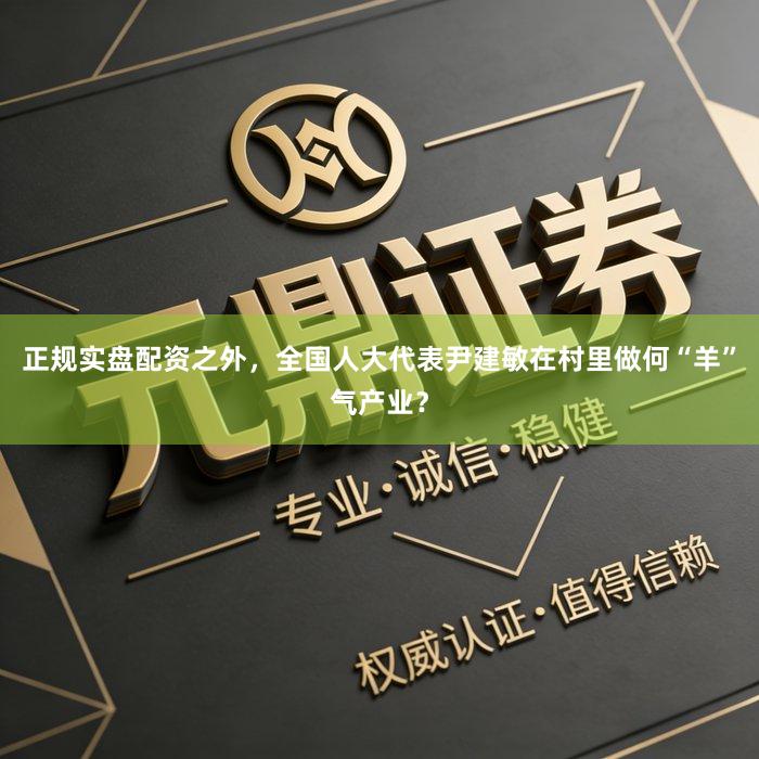 正规实盘配资之外，全国人大代表尹建敏在村里做何“羊”气产业？
