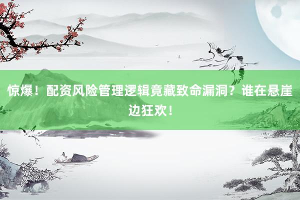 惊爆！配资风险管理逻辑竟藏致命漏洞？谁在悬崖边狂欢！