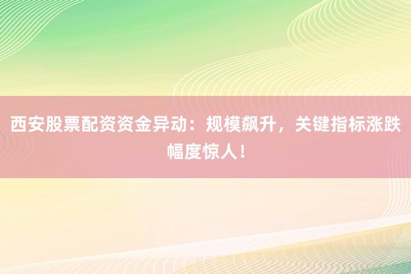 西安股票配资资金异动：规模飙升，关键指标涨跌幅度惊人！