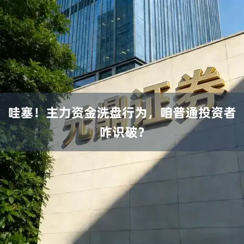 哇塞！主力资金洗盘行为，咱普通投资者咋识破？