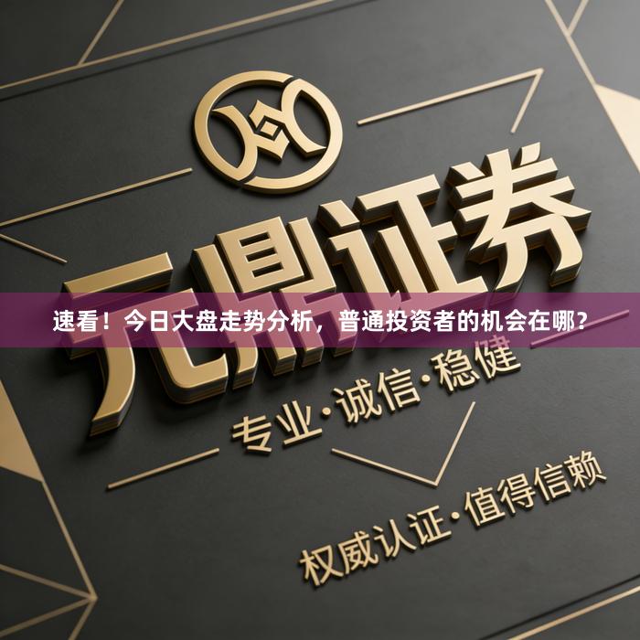 速看！今日大盘走势分析，普通投资者的机会在哪？