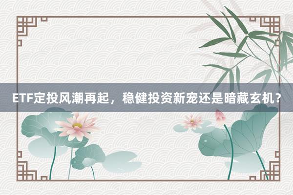 ETF定投风潮再起，稳健投资新宠还是暗藏玄机？