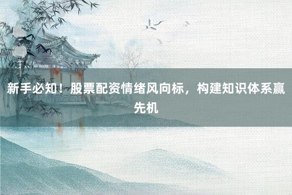新手必知！股票配资情绪风向标，构建知识体系赢先机