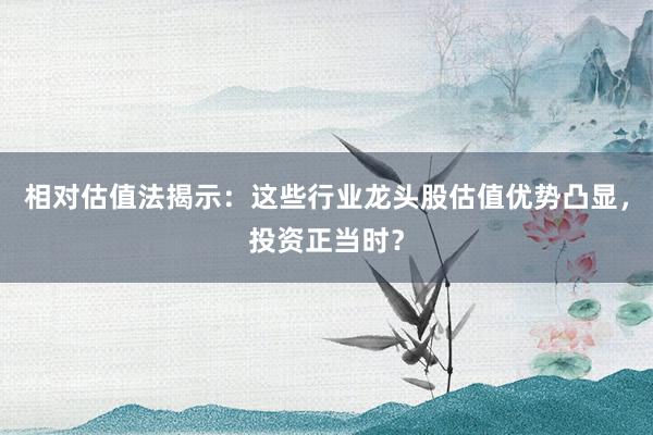相对估值法揭示：这些行业龙头股估值优势凸显，投资正当时？