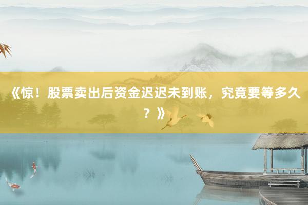 《惊！股票卖出后资金迟迟未到账，究竟要等多久？》