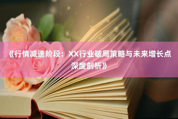 《行情减速阶段：XX行业破局策略与未来增长点深度剖析》